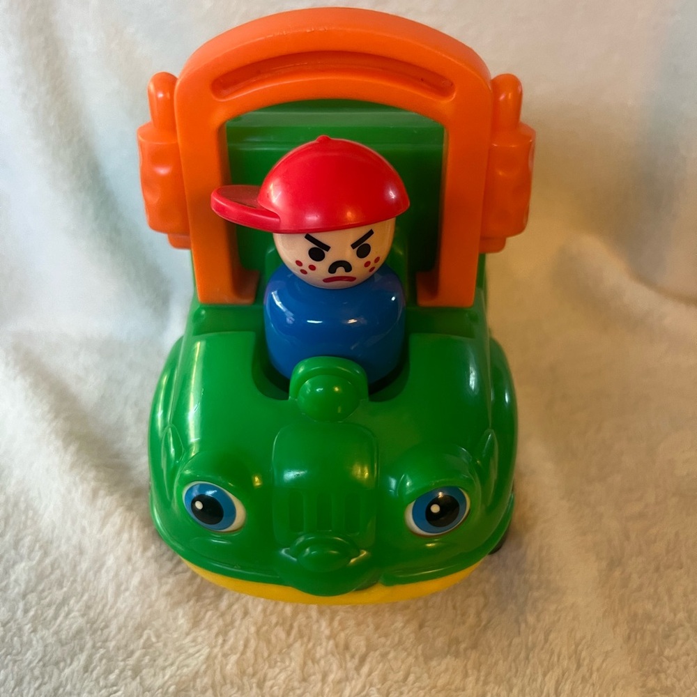 Colorful Toy Car with Driver little people dump truck and one people figure